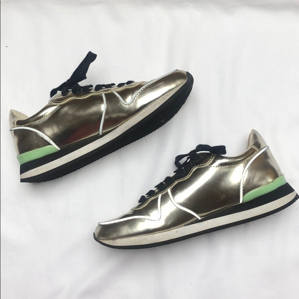 Metallic gold sneakers